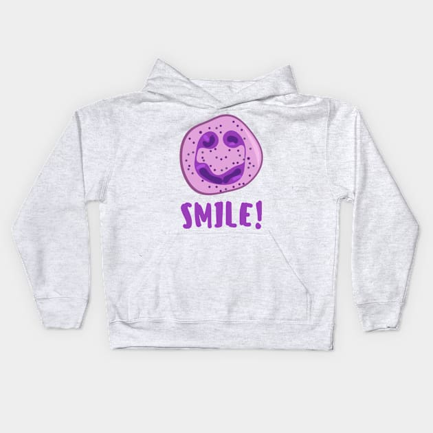 White Blood Cell Smiling Neutrophil Kids Hoodie by ttyaythings